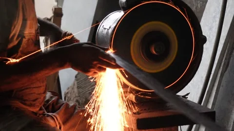 Metal Grinding Machine Stock-Footage 344823553