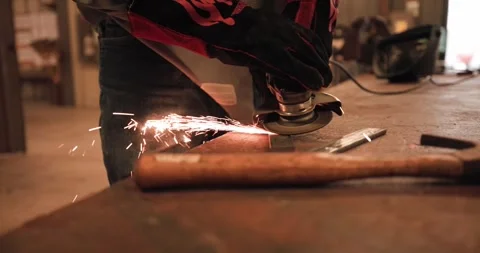 Metal Grinding slow motion Stock Footage 275372008