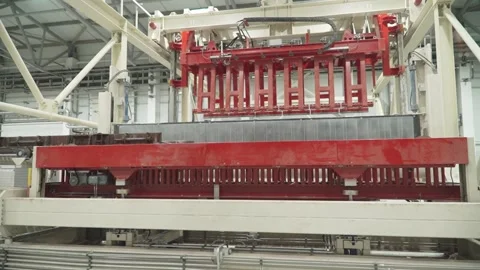 The metal grips of the automatic line Stock Footage 304360323