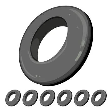 Metal grommet ring cartoon vector graphic Stock Illustration