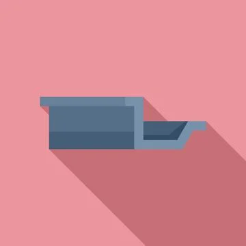 Metal gutter icon, flat style Stock Illustration