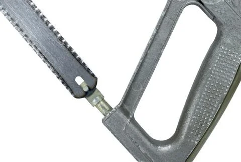Metal hack saw on white Stock Photos