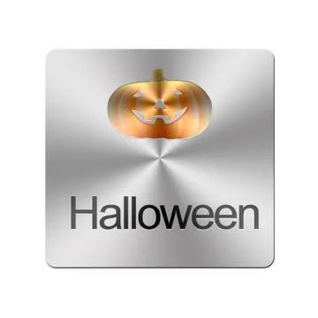 Metal halloween button. Stock Illustration