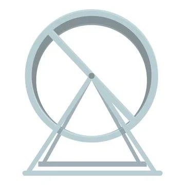 Metal hamster wheel standing on a triangular base Stock Illustration