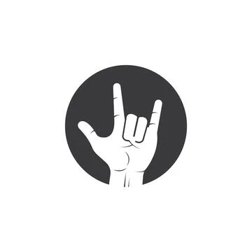 Metal hand gesture icon vector illustration design template Stock Illustration