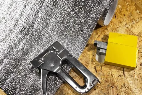 Metal hand stapler sheathing. Stock Photos