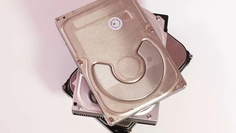 Metal hard drives Stock Footage 70376514