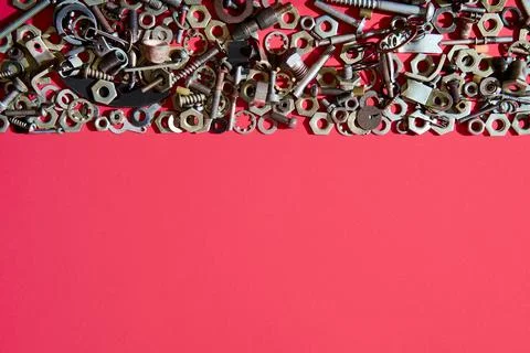 Metal hardware border with copy space Foto stock
