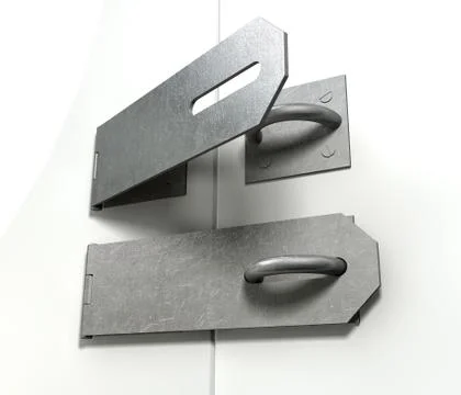 Metal hasps open and closed Stock Illustration