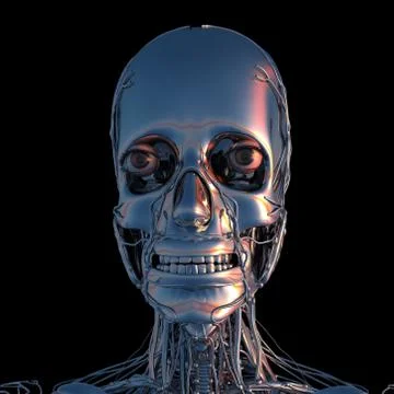 Metal head in chrom Stock Illustration