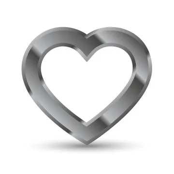 Metal heart shape Stockillustratie