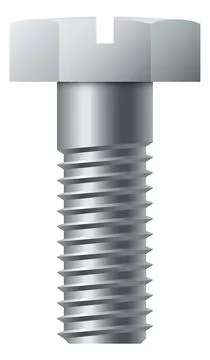 Metal hex head bolt with slotted socket drive Stock Illustration