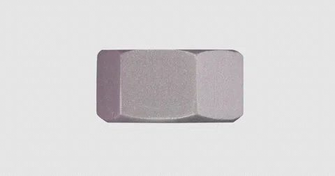 Metal Hex Nut Rotating – Side view with Alpha Channel Stock Footage 338354312