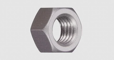 Metal Hex Nut Rotating – Through view with Alpha Channel Stock Footage 338354319