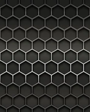 Metal hexagons seamless pattern with gray background Stock Illustration