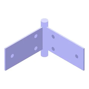 Metal hinge connecting two plates isometric icon Stock Illustration