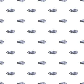 Metal hinge seamless pattern creating hardware background design Stock Illustration