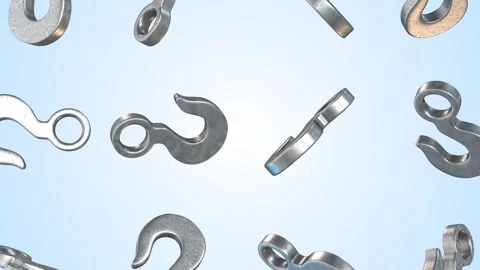 Metal Hooks Falling Animation. Eye Hook for Constructions and Industrial. 4K Video stock 290357244