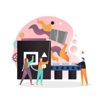 Metal industry vector concept for web banner, website page Stock Illustration
