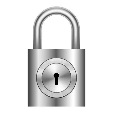 Metal insulated lock for security design Stock Illustration