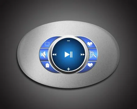 Metal interface media Player Stock Illustration
