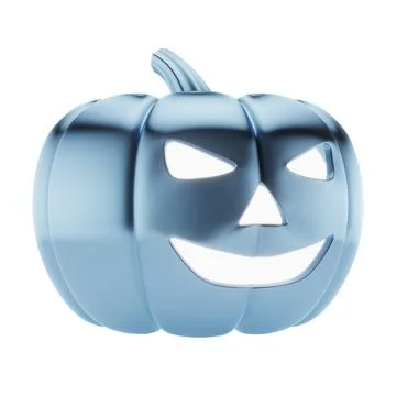 Metal jack-o'-lantern isolated on white background Stock Illustration