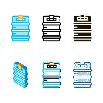 Metal keg barrel icon vector multistyle outline Stock Illustration