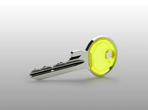Metal key (clipping path ) Stock Photos