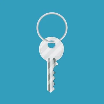 Metal key with ring Illustration