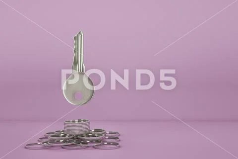 A metal key in the shape of rocket Stock Illustration
