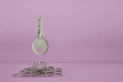 A metal key in the shape of rocket Stock Illustration