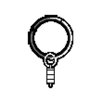 Metal keychain with a circular ring and spring design Stock Illustration