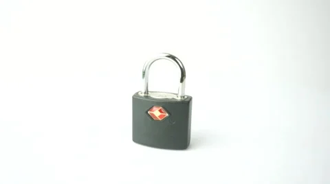 Metal keys and lock isolated on white background Video stock 41868009