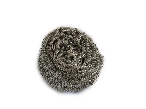 Metal kitchen sponge. Stock Photos