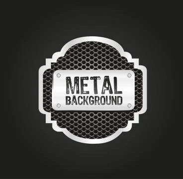 Metal label with grid pattern, vector illustration 스톡 일러스트