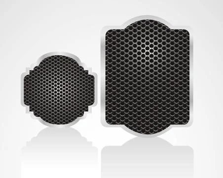 Metal labels with grid pattern, vector illustration Stock Illustration