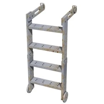 Metal ladder on white background.3D Rendering Stock Illustration