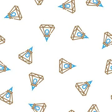 Metal lamp ceiling vector seamless pattern Stock Illustration