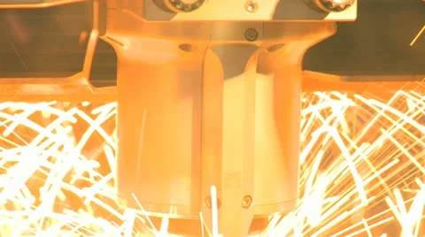 Metal laser cutting 2 Stock Footage 22109054