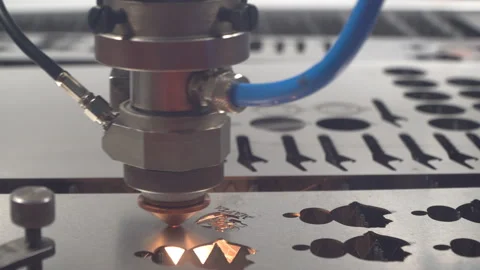 Metal laser cutting machine Stock Footage 104109161