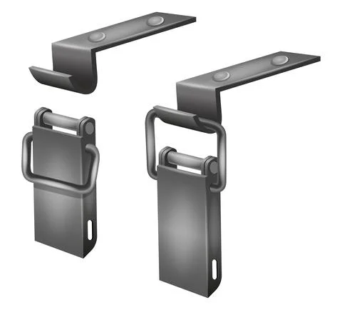 Metal latch for tool box vector illustration Stock Illustration