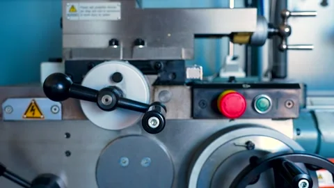 Metal lathe machine with tool holder. Stock Footage 340896432