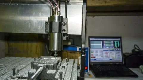 Metal Lathe With Numerical Control Processing At Workshop Stock-Footage 87019672