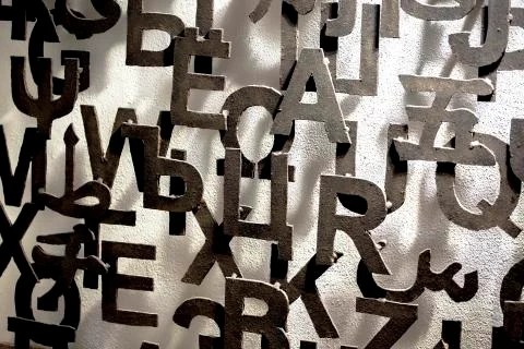 Metal lettering 3D pattern Stock Photos