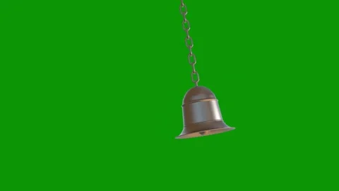 Metal light hanging green screen bell animated chromakey movement colorful Vídeo Stock 314068335