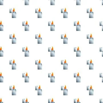 Metal lighters with flame creating seamless pattern Illustrazione stock
