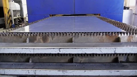 Metal loading. Laser cutting of metal. CNC. Video stock 74832395