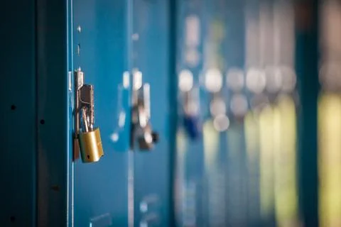 Metal locker with locks Stock Photos