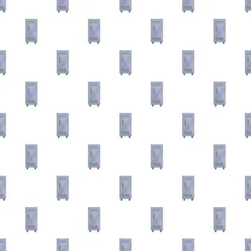 Metal locker pattern creating seamless storage background Stock Illustration