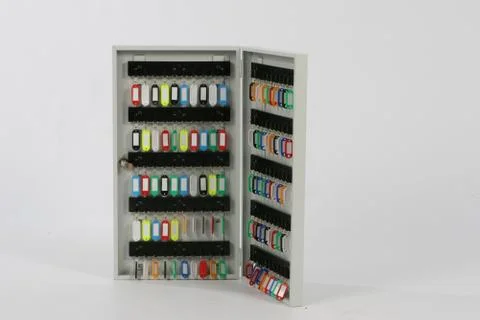 Metal locker, on a white background Stock Photos
